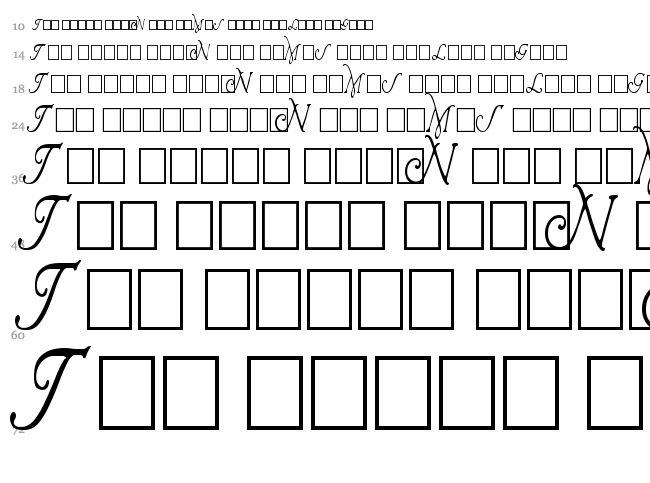 Wrenn Initials font waterfall